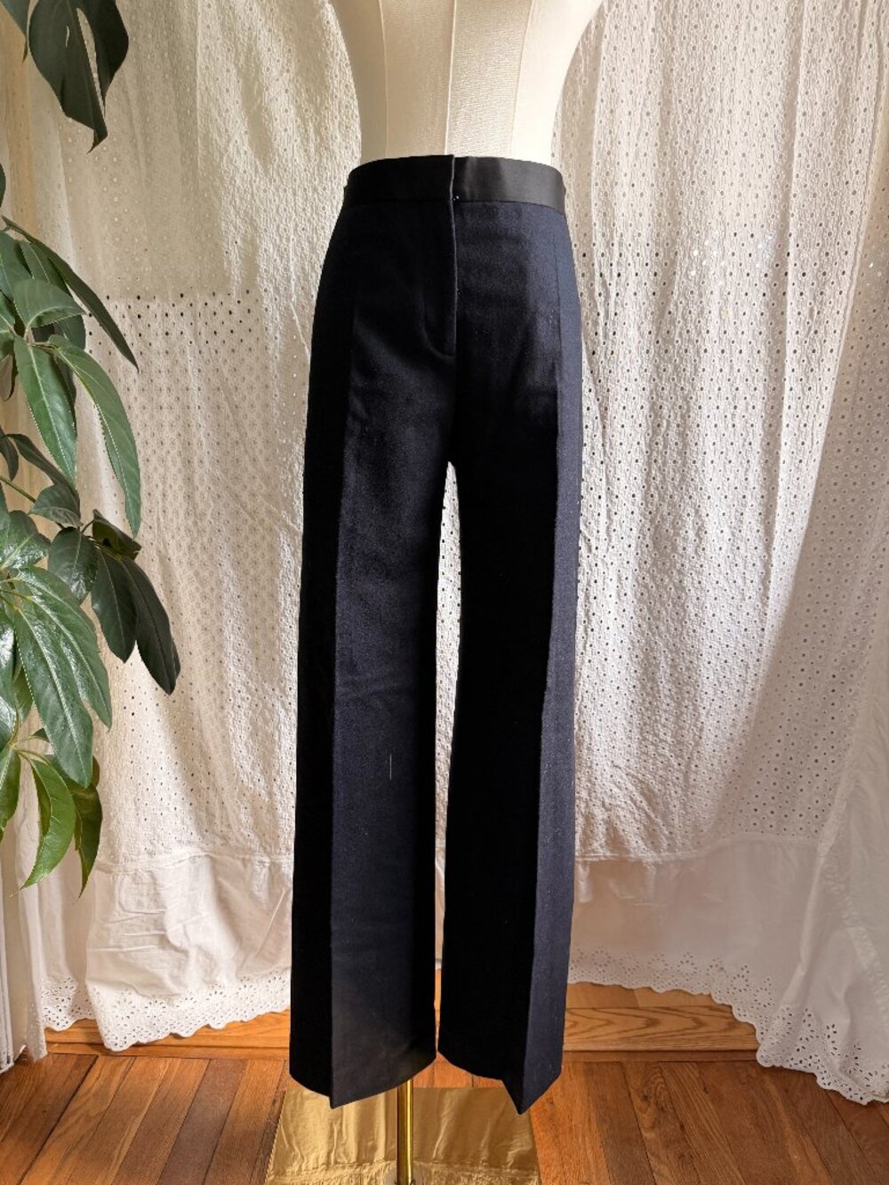 Celine Tailored Tuxedo Wool Trousers. Size 36.